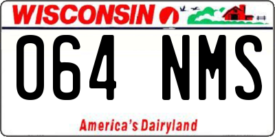 WI license plate 064NMS