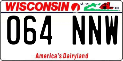 WI license plate 064NNW