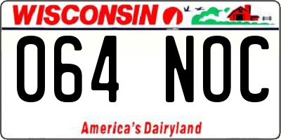 WI license plate 064NOC