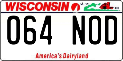 WI license plate 064NOD