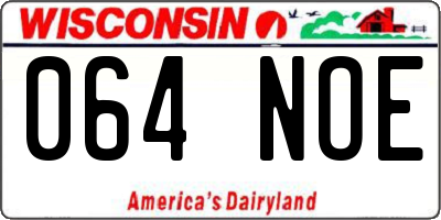 WI license plate 064NOE