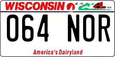 WI license plate 064NOR