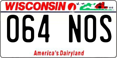 WI license plate 064NOS