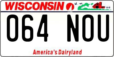 WI license plate 064NOU