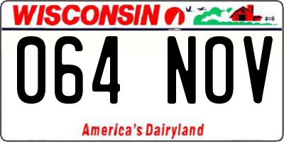 WI license plate 064NOV