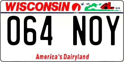 WI license plate 064NOY