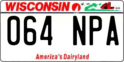 WI license plate 064NPA