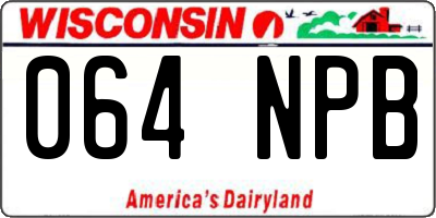 WI license plate 064NPB