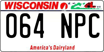 WI license plate 064NPC