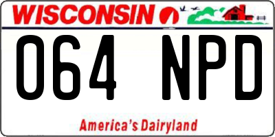 WI license plate 064NPD