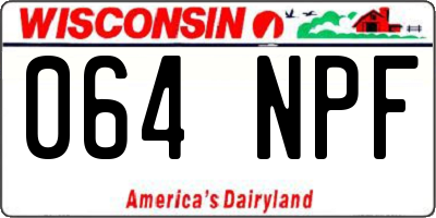WI license plate 064NPF
