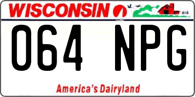 WI license plate 064NPG