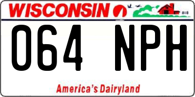 WI license plate 064NPH