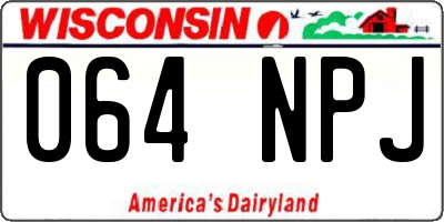 WI license plate 064NPJ