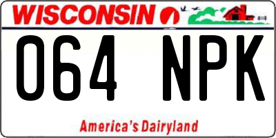 WI license plate 064NPK