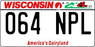 WI license plate 064NPL
