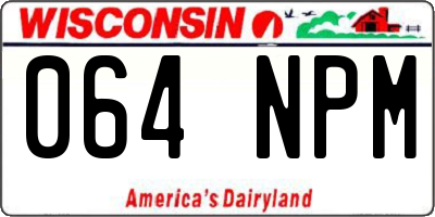 WI license plate 064NPM