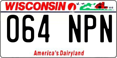 WI license plate 064NPN