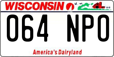 WI license plate 064NPO
