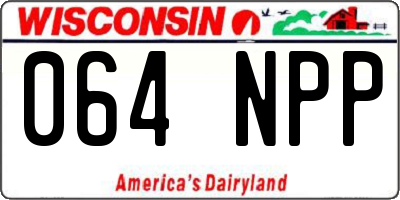WI license plate 064NPP