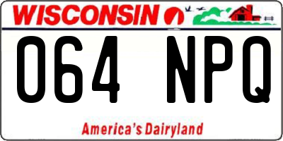 WI license plate 064NPQ