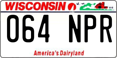 WI license plate 064NPR