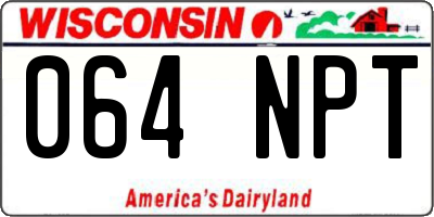 WI license plate 064NPT