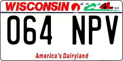 WI license plate 064NPV