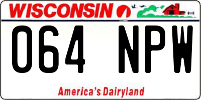 WI license plate 064NPW