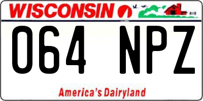 WI license plate 064NPZ