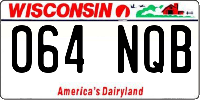 WI license plate 064NQB