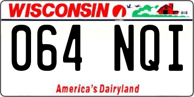 WI license plate 064NQI