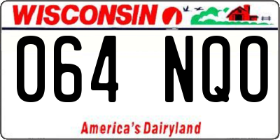 WI license plate 064NQO