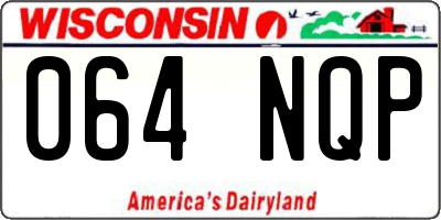 WI license plate 064NQP