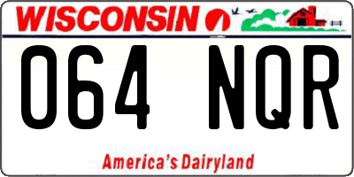 WI license plate 064NQR