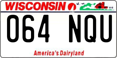 WI license plate 064NQU