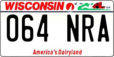 WI license plate 064NRA