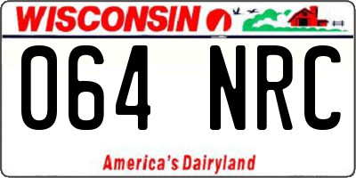 WI license plate 064NRC