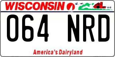 WI license plate 064NRD