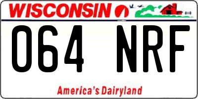 WI license plate 064NRF