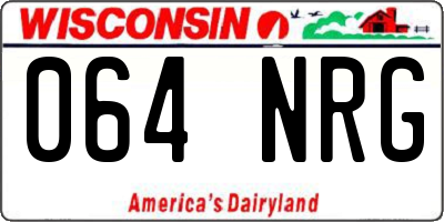 WI license plate 064NRG