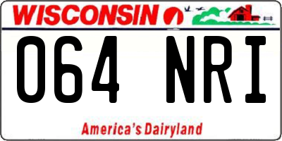 WI license plate 064NRI