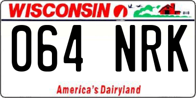 WI license plate 064NRK