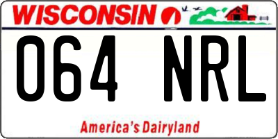 WI license plate 064NRL