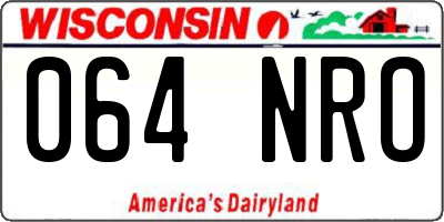 WI license plate 064NRO