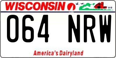 WI license plate 064NRW