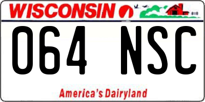 WI license plate 064NSC