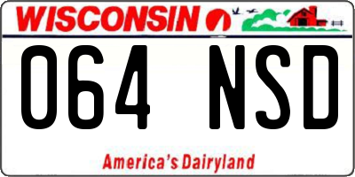 WI license plate 064NSD