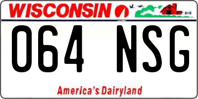 WI license plate 064NSG