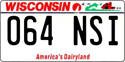 WI license plate 064NSI
